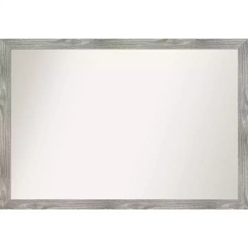 39" x 27" Non-Beveled Dove Gray Wash Square Wall Mirror - Amanti Art