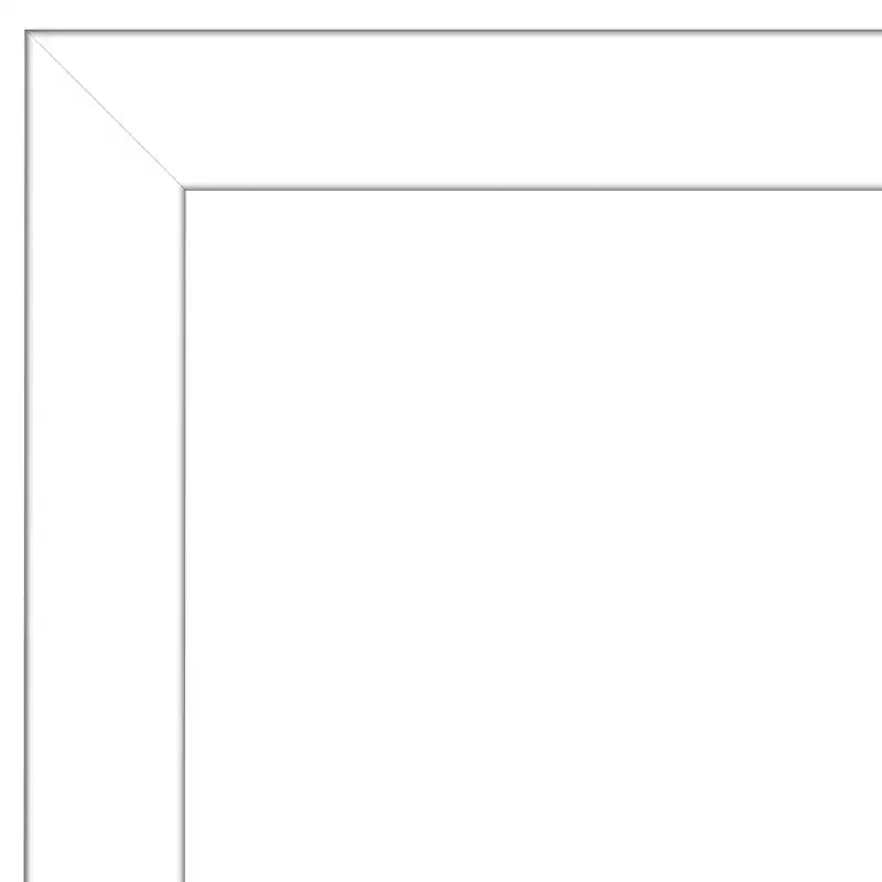 32" x 26" Non-Beveled White Bathroom Wall Mirror, Modern Rectangle