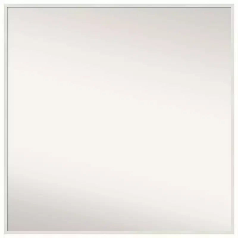 27" x 27" Non-Beveled Lucie White Wood Wall Mirror - Amanti Art: Modern Square, Includes Mounting Hardware