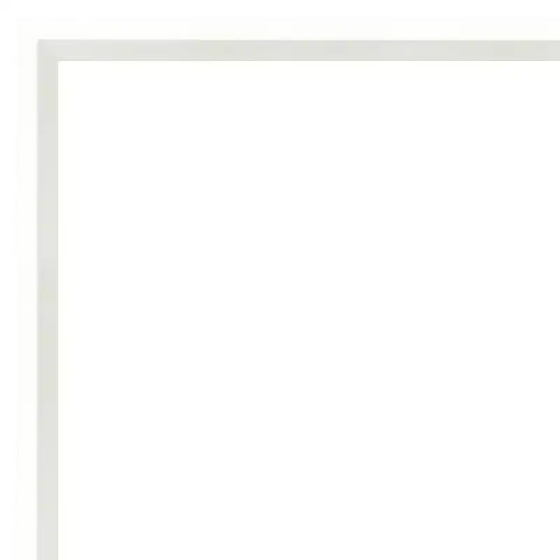 27" x 27" Non-Beveled White Wood Wall Mirror, Modern Square