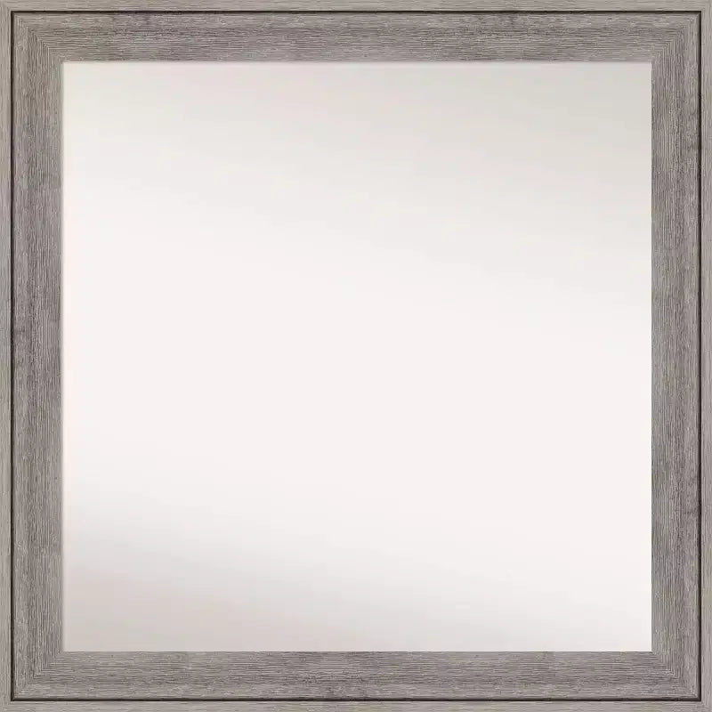 31" x 31" Non-Beveled Regis Barn Gray Wood Wall Mirror - Amanti Art: Modern Square, Includes Mounting Hardware