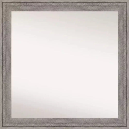 31" x 31" Non-Beveled Regis Barn Gray Wood Wall Mirror - Amanti Art: Modern Square, Includes Mounting Hardware