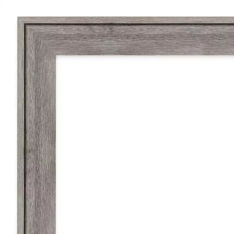 31" x 31" Non-Beveled Barn Gray Wood Wall Mirror, Modern Square