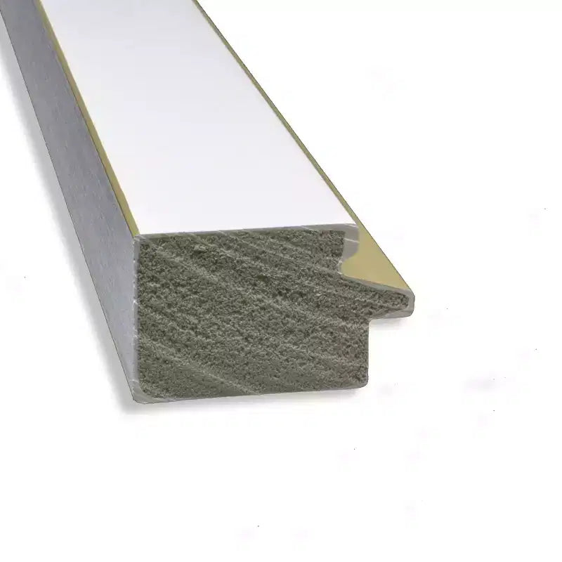31" x 25" Non-Beveled White Gold Narrow Wall Mirror, Modern Rectangle
