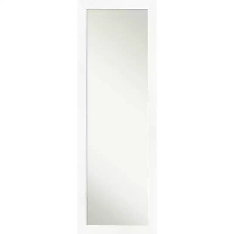 17" x 51" Non-Beveled Cabinet White Narrow Full Length on The Door Mirror - Amanti Art: Bedroom Body Mirror, Easy to Hang