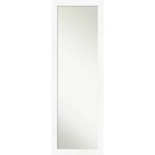 17" x 51" Non-Beveled Cabinet White Narrow Full Length on The Door Mirror - Amanti Art: Bedroom Body Mirror, Easy to Hang