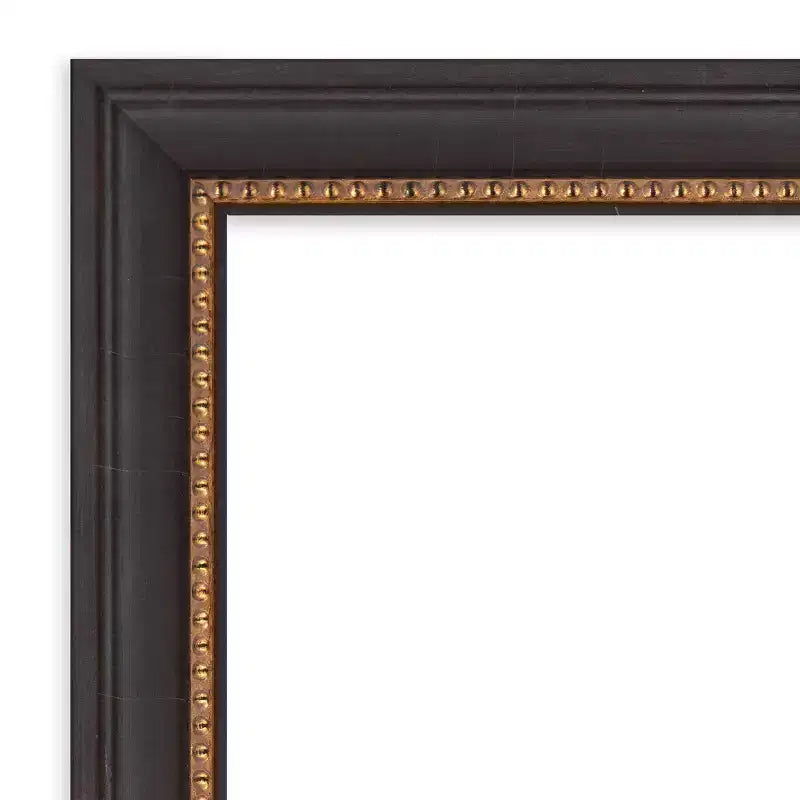 21" x 27" Beveled Black Wood Wall Mirror, Modern Rectangular