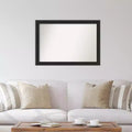 40" x 28" Non-Beveled Black Narrow Wall Mirror, Modern Style