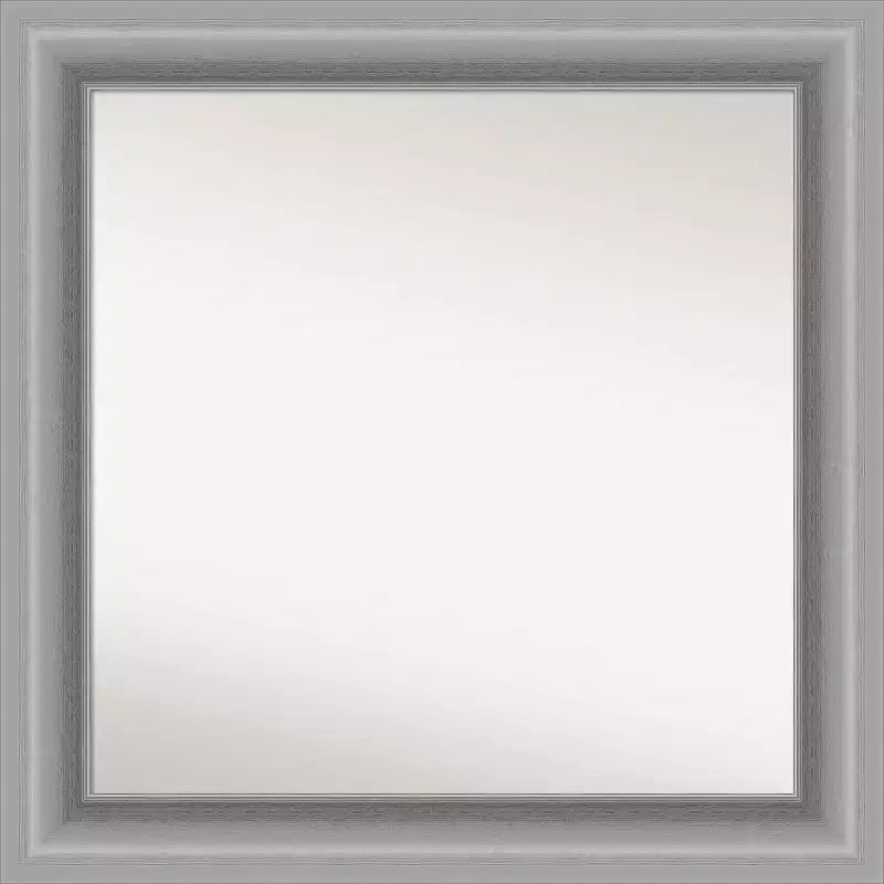 32" x 32" Non-Beveled Peak Polished Nickel Wall Mirror - Amanti Art