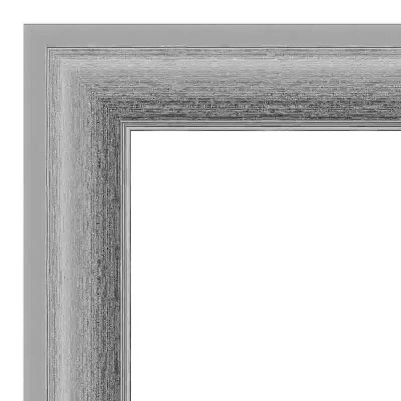 32" x 32" Non-Beveled Polished Nickel Wall Mirror, Modern Square