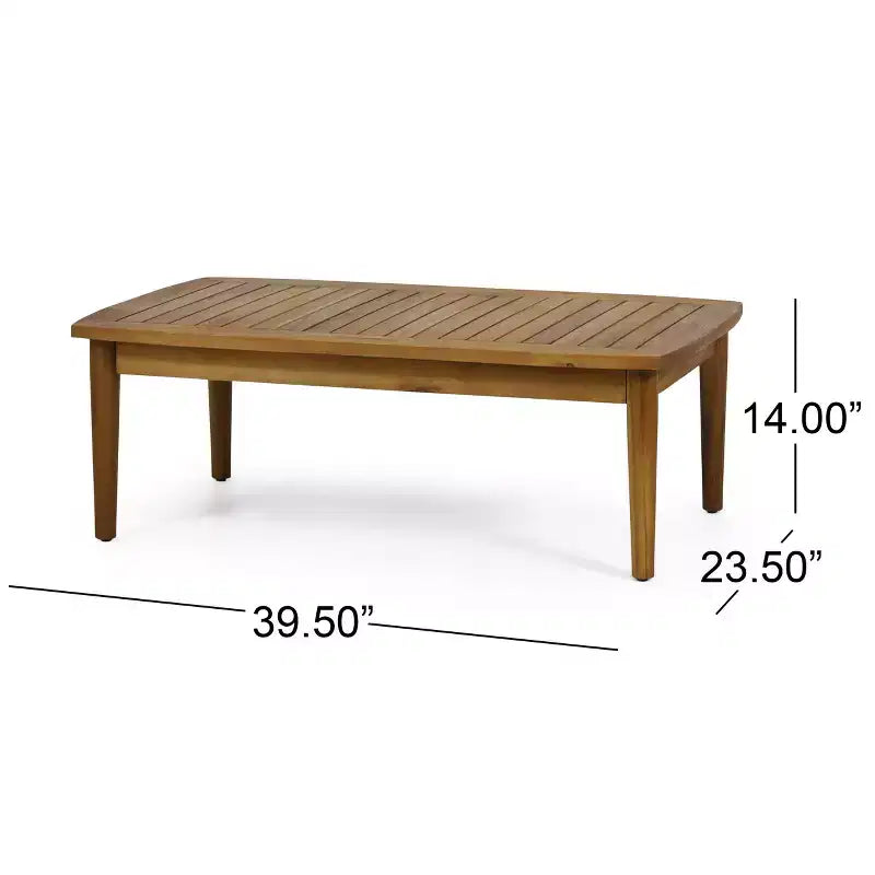 Sofá biplaza y mesa de centro para exterior de madera de acacia Christopher Knight Home Willowbrook