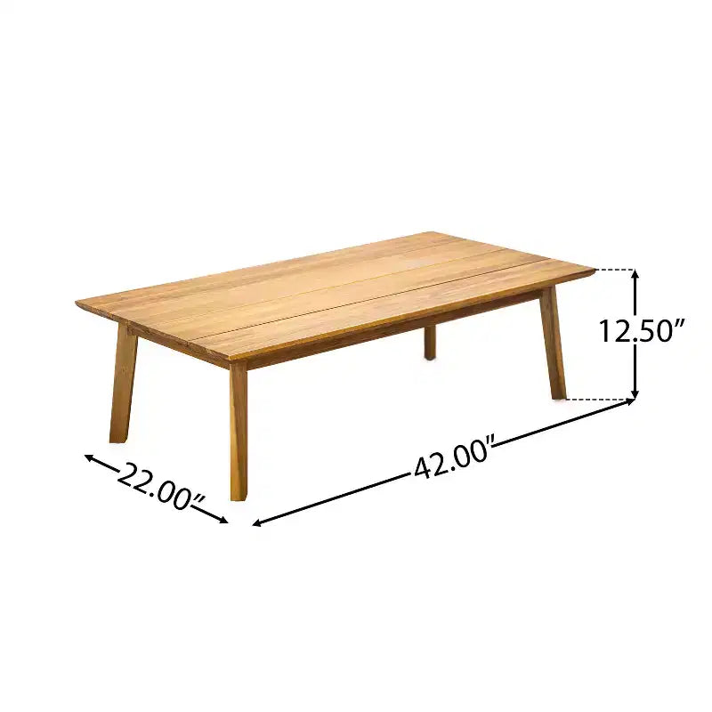 Ensemble de canapé d'extérieur 2 places et table en bois d'acacia moderne Fawn de Christopher Knight Home, beige/teck