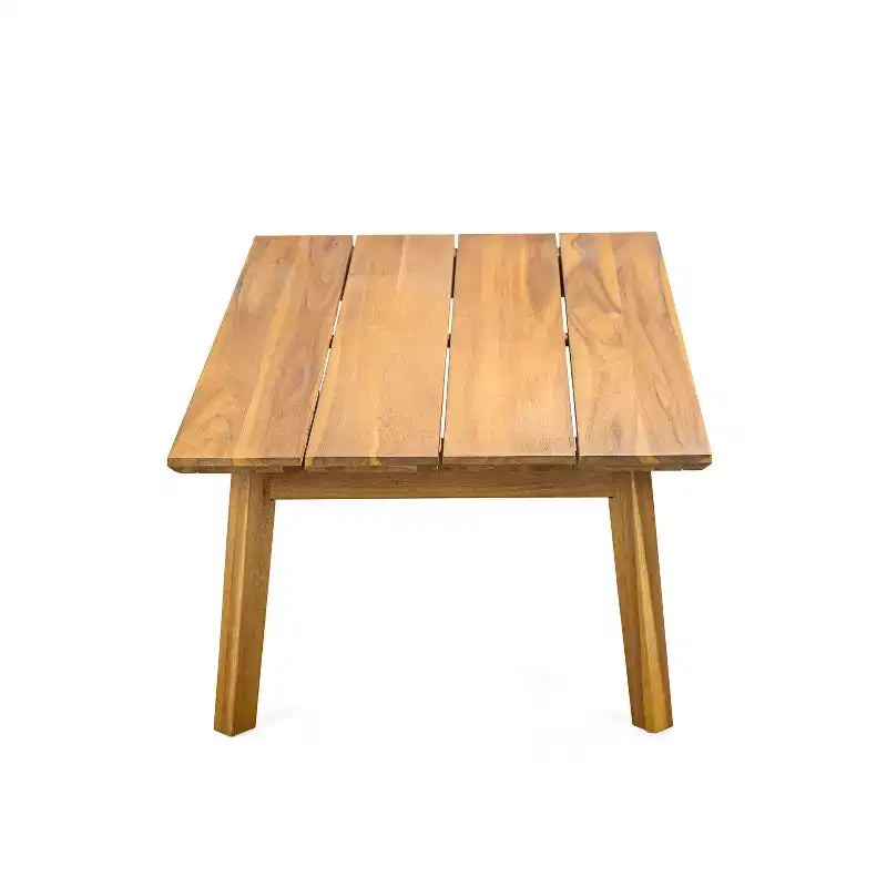 Ensemble de canapé d'extérieur 2 places et table en bois d'acacia moderne Fawn de Christopher Knight Home, beige/teck