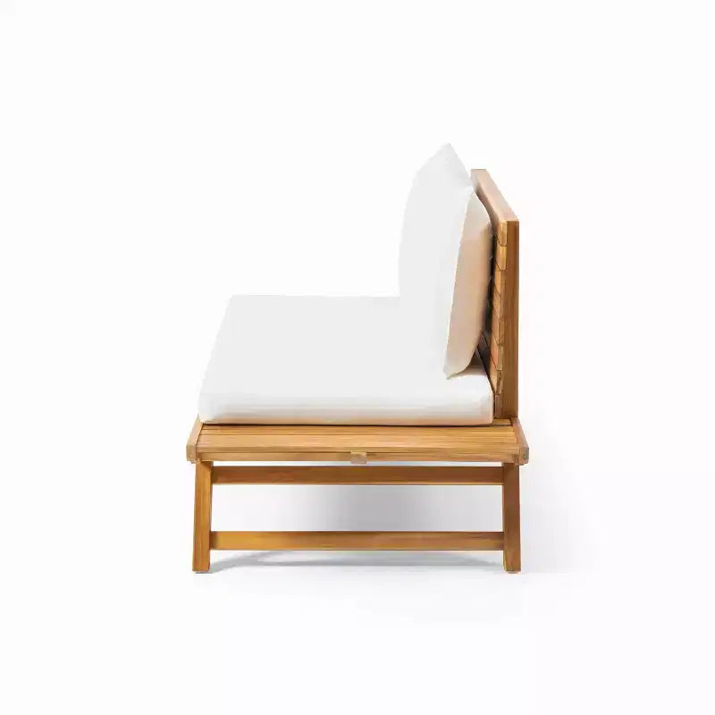 Juego para exterior Christopher Knight Home Sedona, con sofá de dos plazas de madera de acacia y mesa de centro, con cojín