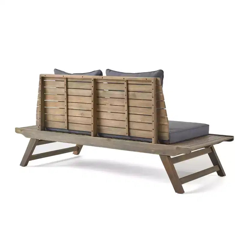 Juego para exterior Christopher Knight Home Sedona, con sofá de dos plazas de madera de acacia y mesa de centro, con cojín