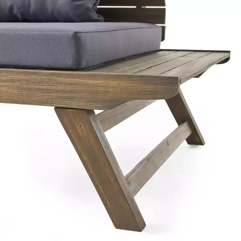 Juego para exterior Christopher Knight Home Sedona, con sofá de dos plazas de madera de acacia y mesa de centro, con cojín