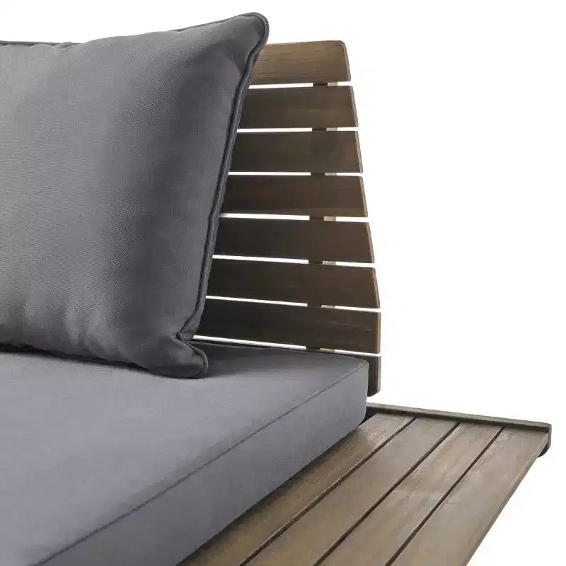 Juego para exterior Christopher Knight Home Sedona, con sofá de dos plazas de madera de acacia y mesa de centro, con cojín