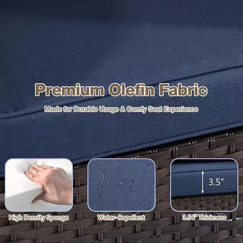 Conjunto de asientos para exteriores para 2 personas UPTIOT con cojines