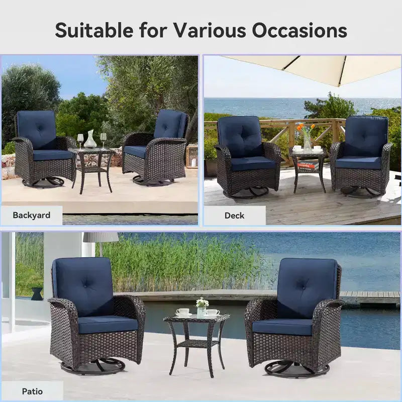 Conjunto de asientos para exteriores para 2 personas UPTIOT con cojines