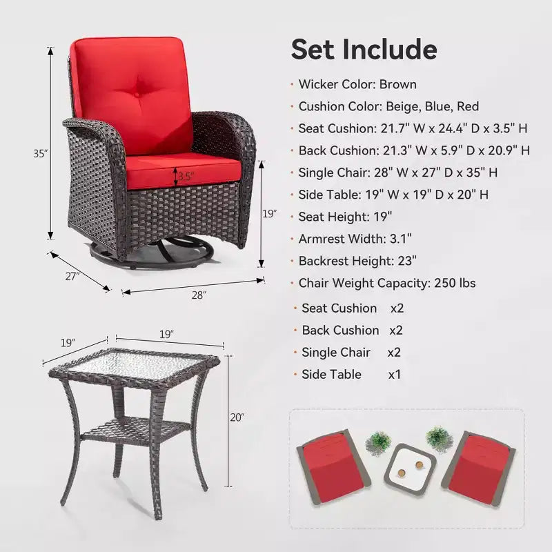 Conjunto de asientos para exteriores para 2 personas UPTIOT con cojines