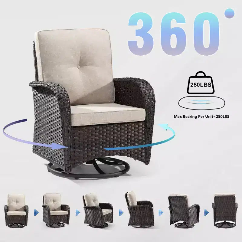 Conjunto de asientos para exteriores para 2 personas UPTIOT con cojines