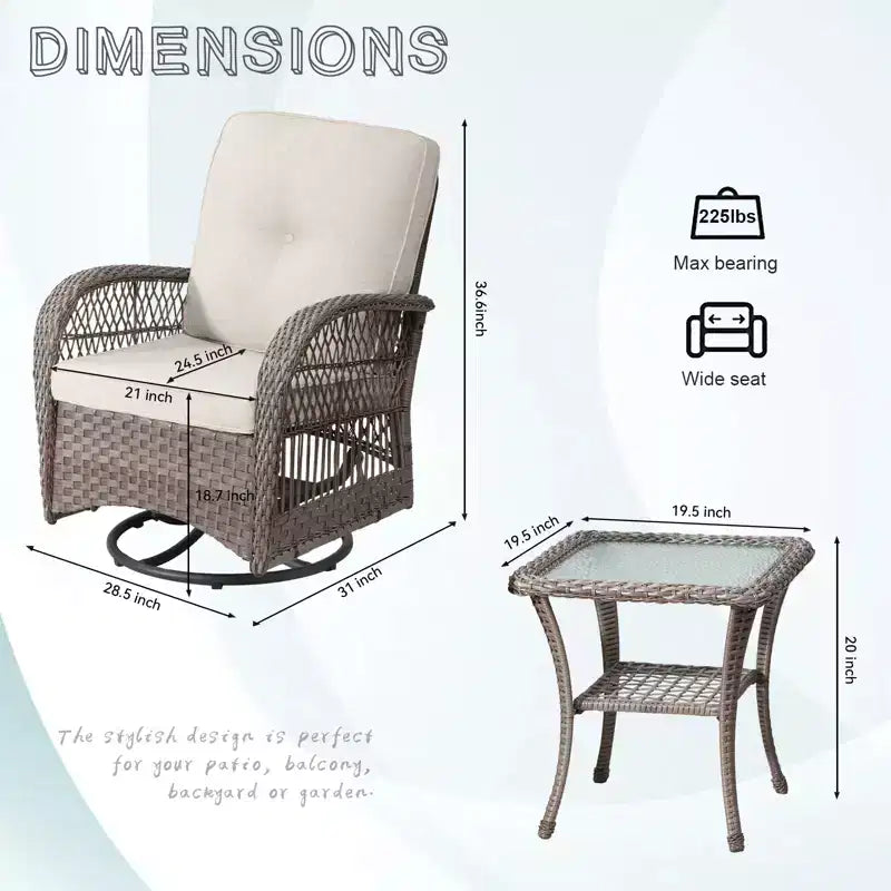 Ensemble de salon d’extérieur 2 personnes UPTIOT avec coussins