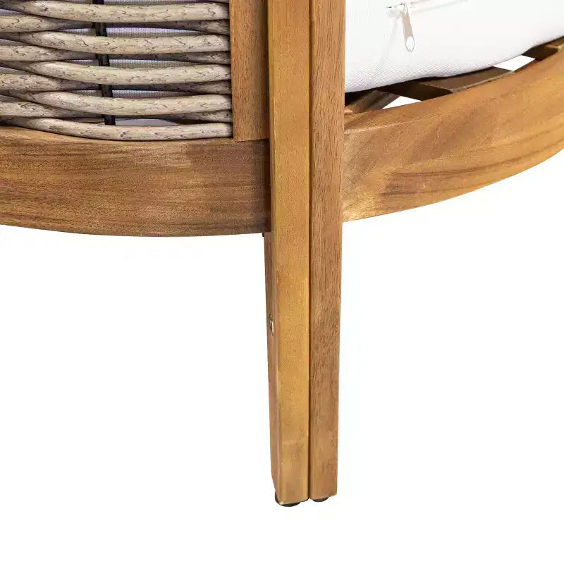 Conjunto de conversación para patio Christopher Knight Home Burchett de 2 piezas, de madera de acacia y mimbre, con cojines