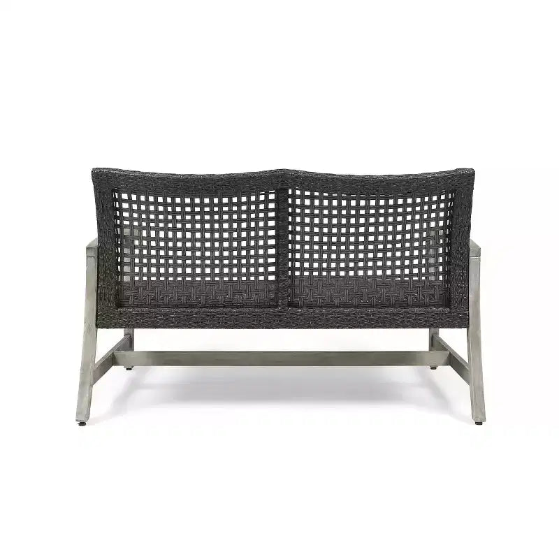Ensemble de salon de jardin Augusta de Christopher Knight Home pour 4 personnes, en bois d'acacia et osier, avec brasero