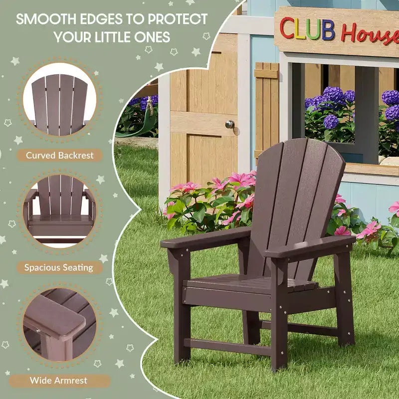 Conjunto de mesa de comedor cuadrada y sillas de 5 piezas para patio exterior infantil Malibu de HDPE de WestinTrends