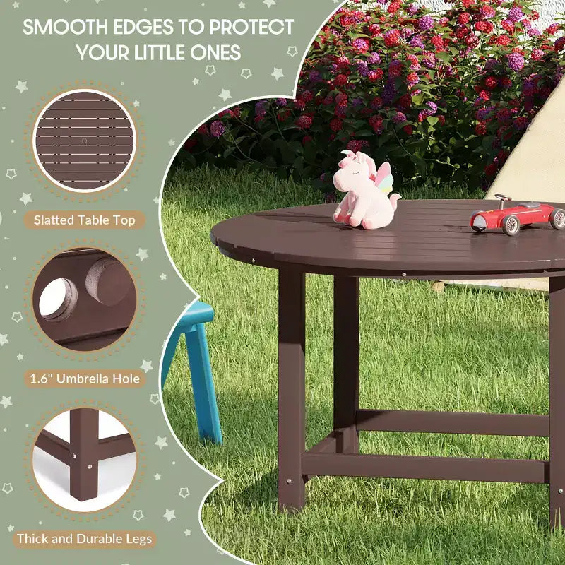 Ensemble de salle à manger rond WestinTrends Malibu pour enfants, 5 pièces, en HDPE, pour terrasse extérieure, avec chaises