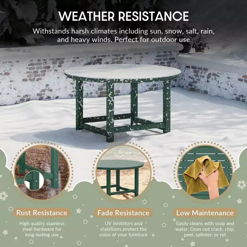 Ensemble de salle à manger rond WestinTrends Malibu pour enfants, 5 pièces, en HDPE, pour terrasse extérieure, avec chaises