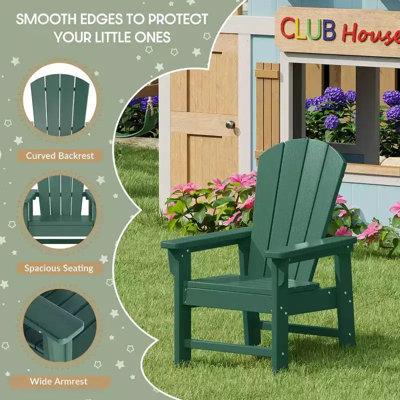 Ensemble de salle à manger rond WestinTrends Malibu pour enfants, 5 pièces, en HDPE, pour terrasse extérieure, avec chaises