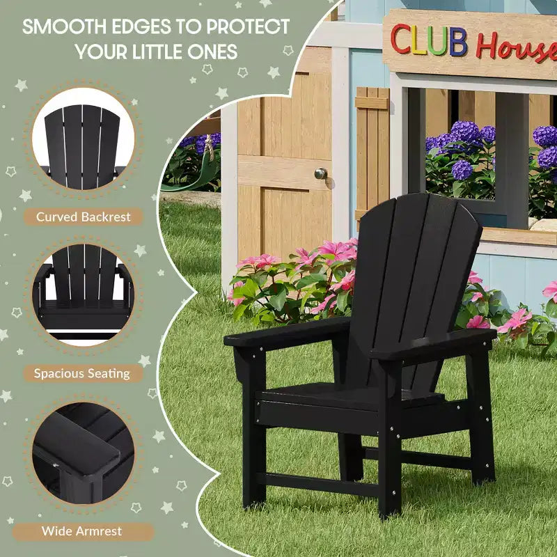Ensemble de salle à manger rond WestinTrends Malibu pour enfants, 5 pièces, en HDPE, pour terrasse extérieure, avec chaises