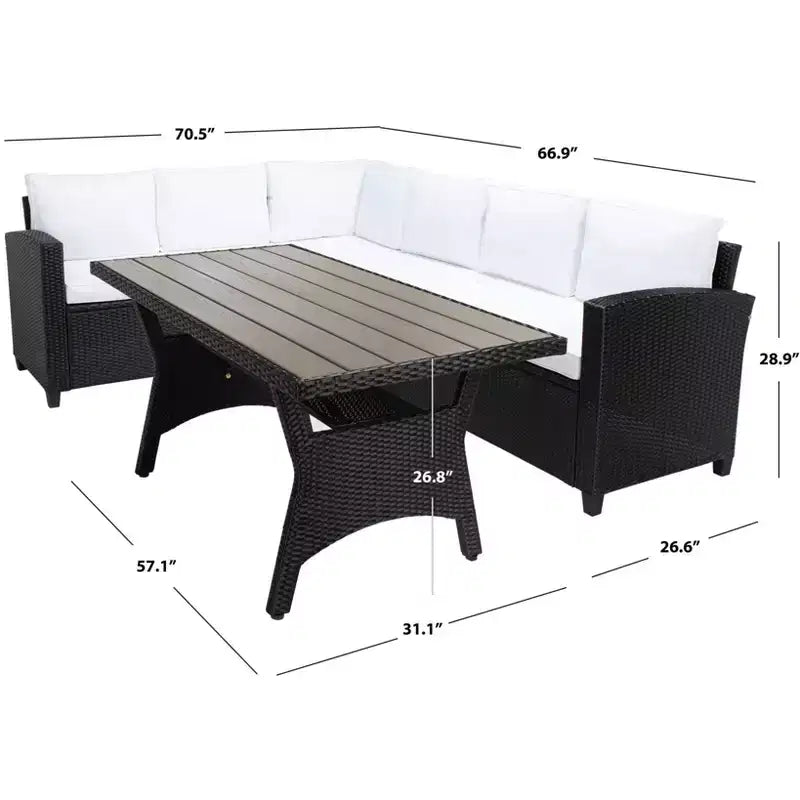 Jovita conjunto de asientos esquineros de 3 piezas - interior/exterior - PAT7707 - Safavieh