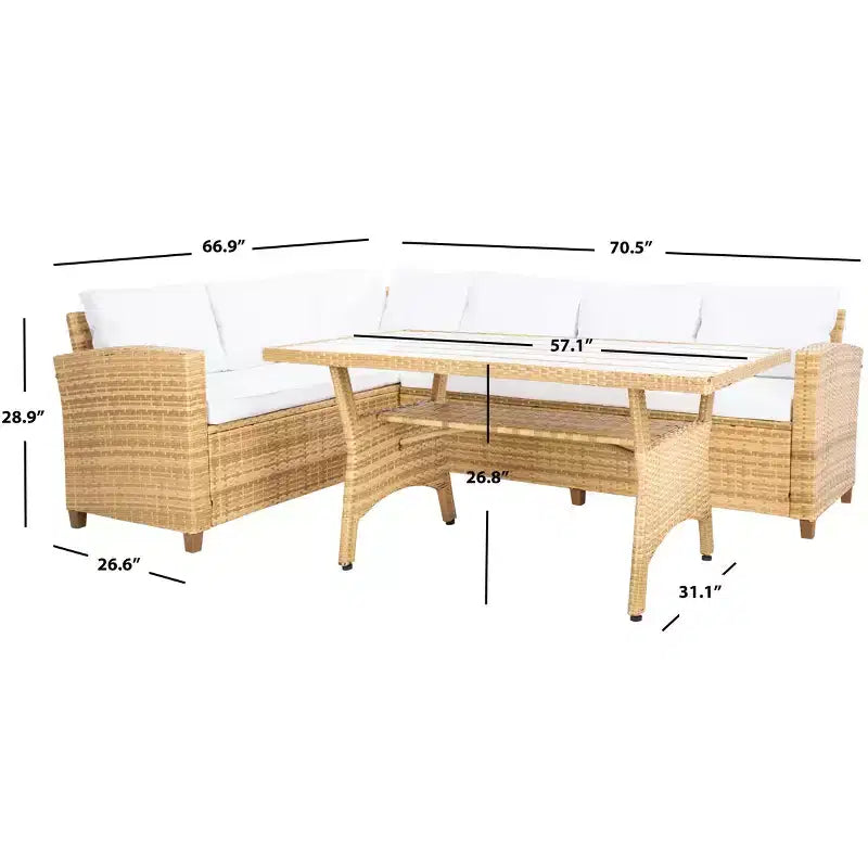 Jovita conjunto de asientos esquineros de 3 piezas - interior/exterior - PAT7707 - Safavieh