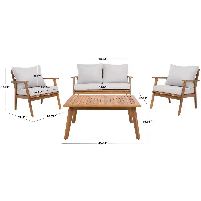 Conjunto de sala de 4 piezas Castalia - Interior/exterior - PAT7305 - Safavieh