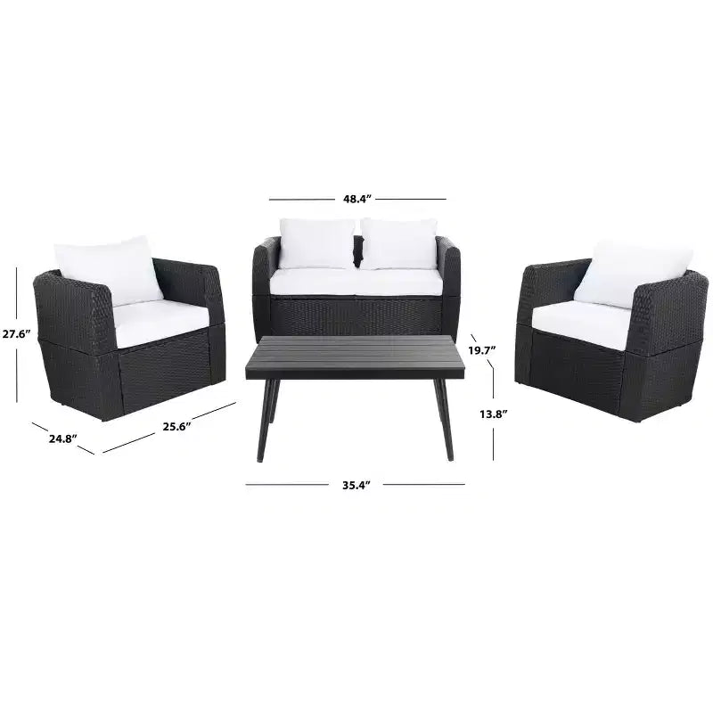 Tarien Ensemble de salon de 4 pièces - intérieur/extérieur - PAT7524 - Safavieh