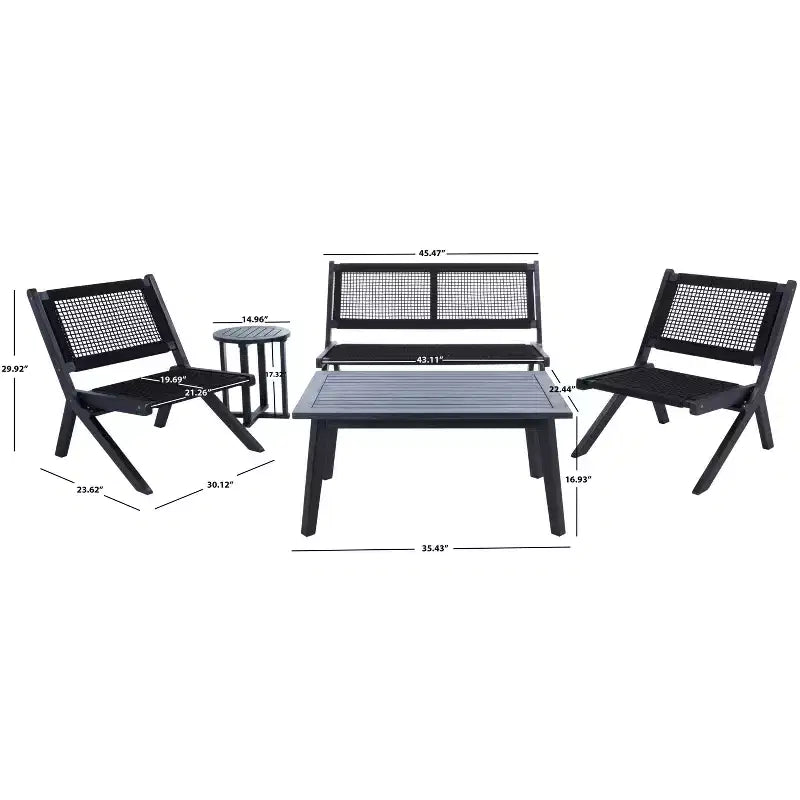 Conjunto de sala de 5 piezas Kobina - Interior/exterior - PAT7314 - Safavieh