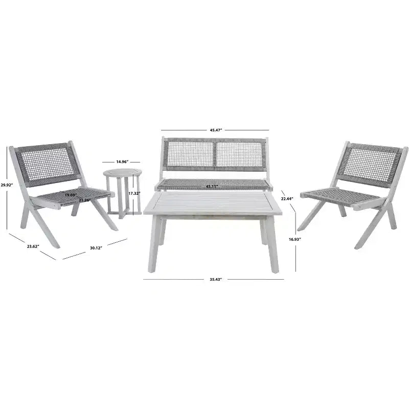 Conjunto de sala de 5 piezas Kobina - Interior/exterior - PAT7314 - Safavieh