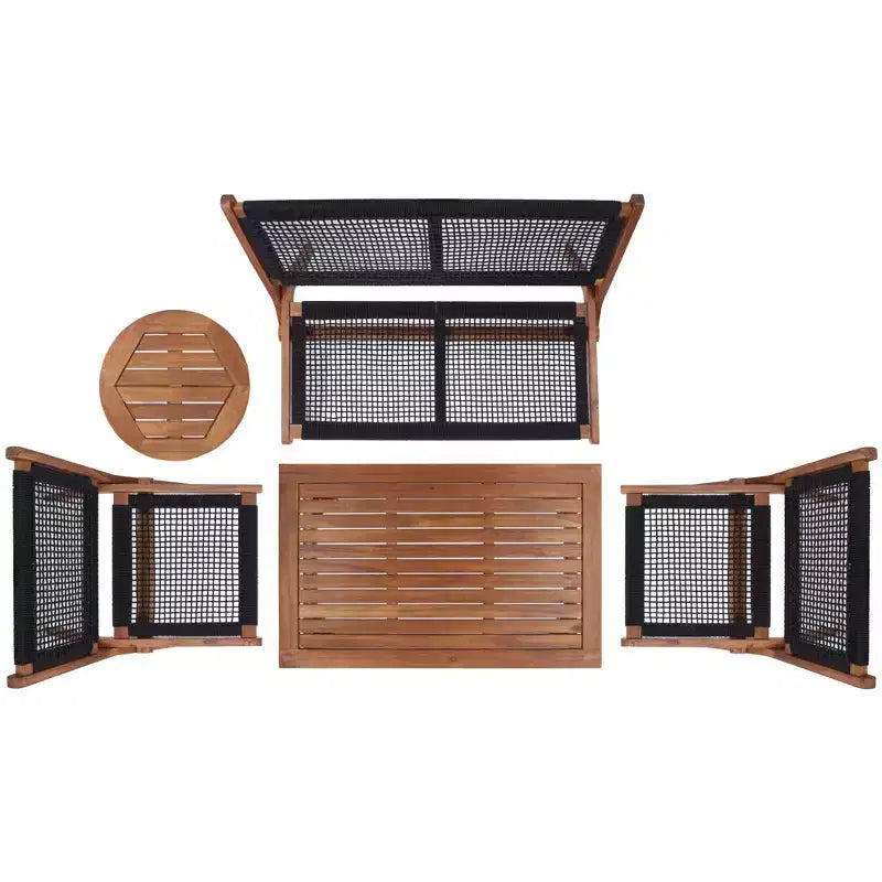 Conjunto de sala de 5 piezas Kobina - Interior/exterior - PAT7314 - Safavieh