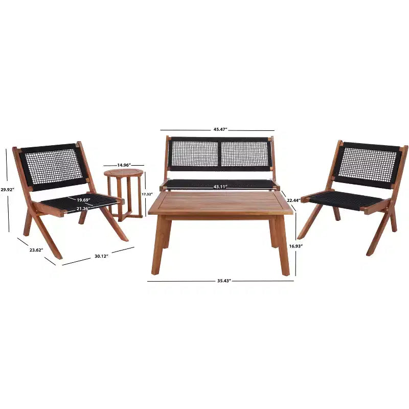 Conjunto de sala de 5 piezas Kobina - Interior/exterior - PAT7314 - Safavieh