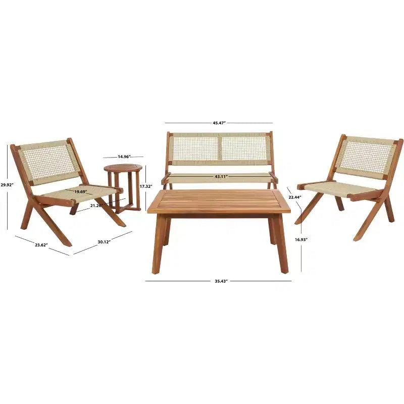 Conjunto de sala de 5 piezas Kobina - Interior/exterior - PAT7314 - Safavieh