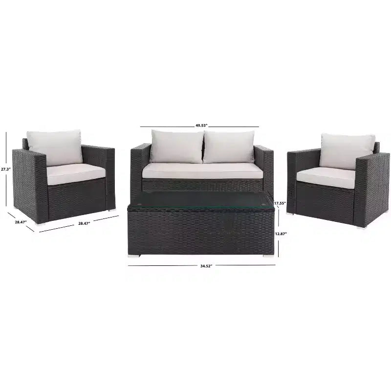 Juego de sala de 4 piezas Machie - Interior/exterior - PAT7508 - Safavieh