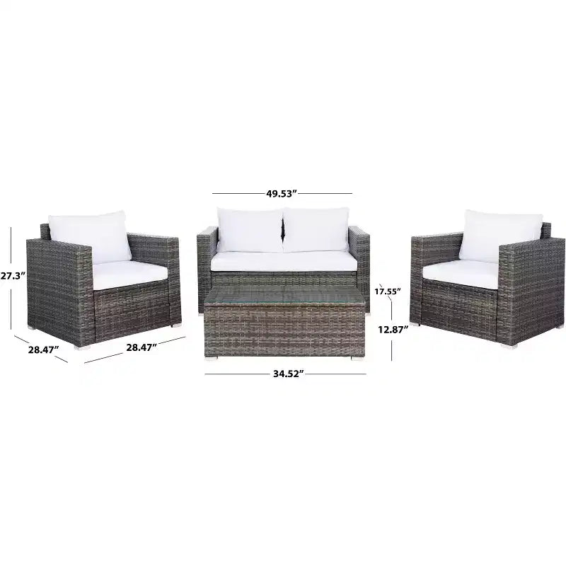 Juego de sala de 4 piezas Machie - Interior/exterior - PAT7508 - Safavieh