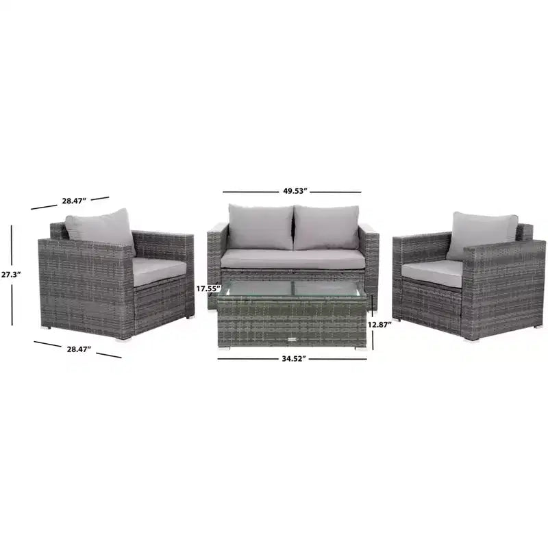 Juego de sala de 4 piezas Machie - Interior/exterior - PAT7508 - Safavieh