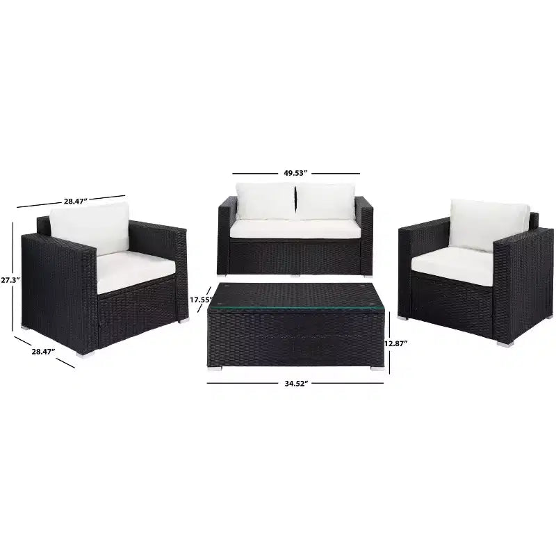 Juego de sala de 4 piezas Machie - Interior/exterior - PAT7508 - Safavieh