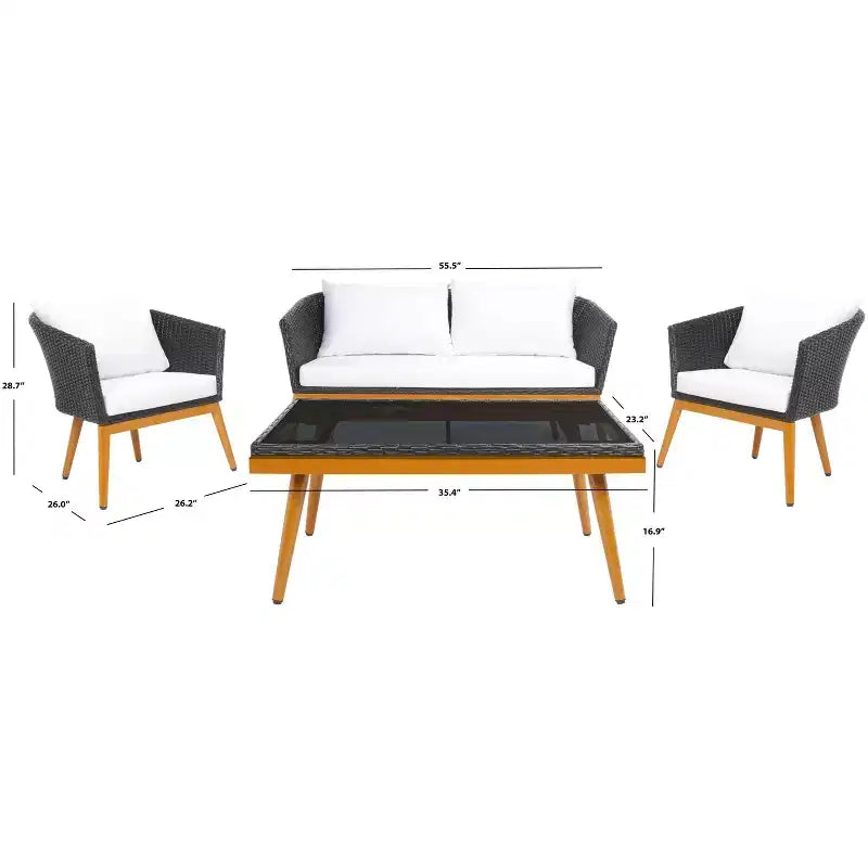 Conjunto de sala Malsor de 4 piezas - Interior/exterior - PAT7529 - Safavieh