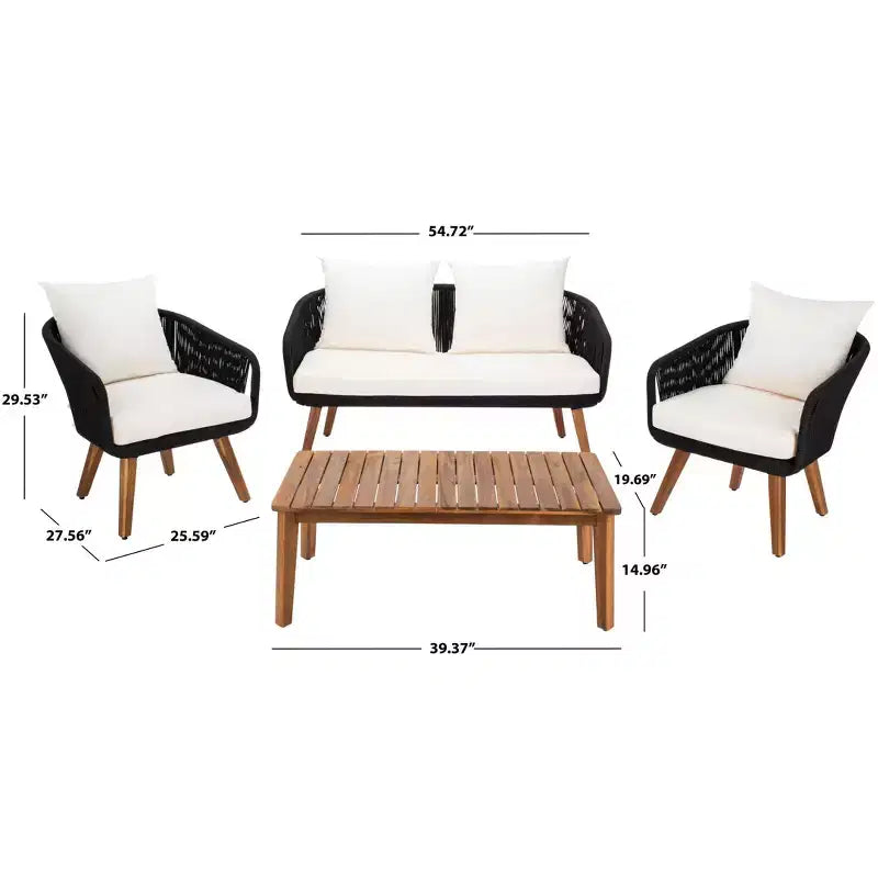 Juego de sala de 4 piezas Prester - Interior/exterior - PAT7073 - Safavieh