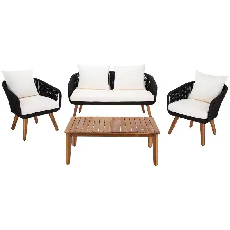 Prester 4 Piece Living Set - Indoor/Outdoor - PAT7073 - Safavieh