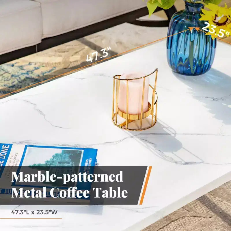 Captiva Designs conjunto de conversación de muebles de patio de metal de 4 piezas, con mesa de centro para jardín, porche y patio trasero
